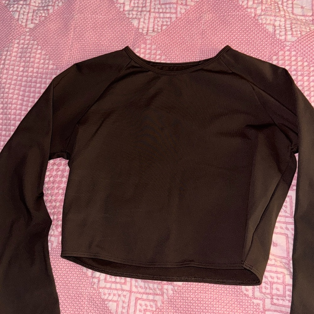 Vital Brown Long Sleeve fleece lined Top